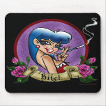 "Bitch" Tattoo Style Art Mousepad