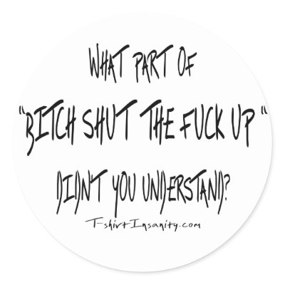 Bitch test round stickers by tshirtinsanity