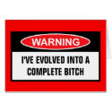 Bitch warning cards