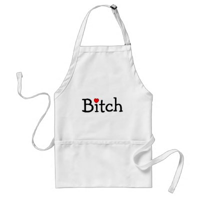 Bitch with Heart Aprons by TeeZazzle