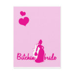 Bitchin Bride wedding marriage woman Postcards