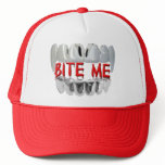 Bite Me Blood And Vampire Teeth Hat