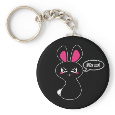 Bite Me Bunny Key Chain by creampufart