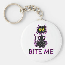 Bite Me! Cat Gift Designs Keychains