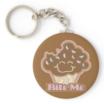 bite me chocolate cupcake key chains