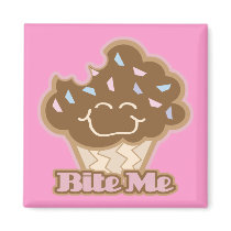 bite me chocolate cupcake magnet