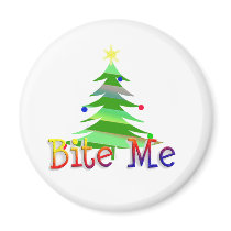 Bite Me Christmas Tree Refrigerator Magnets