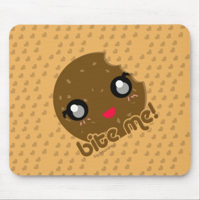 Bite Me! cookie edition Mouse Pad by kawaii