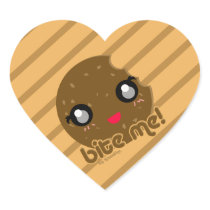 Bite Me Cookie Heart Sticker