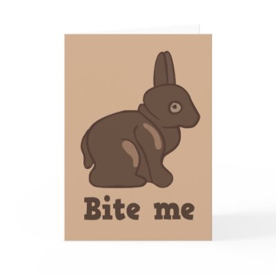 Bite Me Easter Bunny Greeting Card by holiday_tshirts