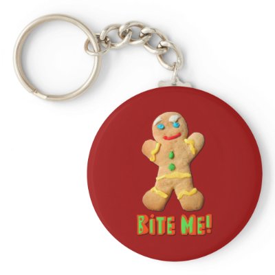 Bite Me Gingerbread Man Keychain by ColorShow