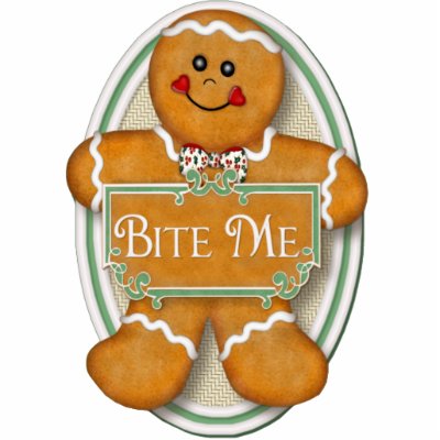 Bite Me Gingerbread Man -  Oval Ornament by Spice