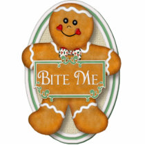 Bite Me Gingerbread Man -  Oval Ornament