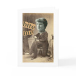BITE ME Greeting Card Victorian Surreal Woman