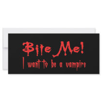 Bite Me I Want To Be A Vampire Custom Rack Cards