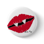 Bite Me Red Lips n Fangs Buttons