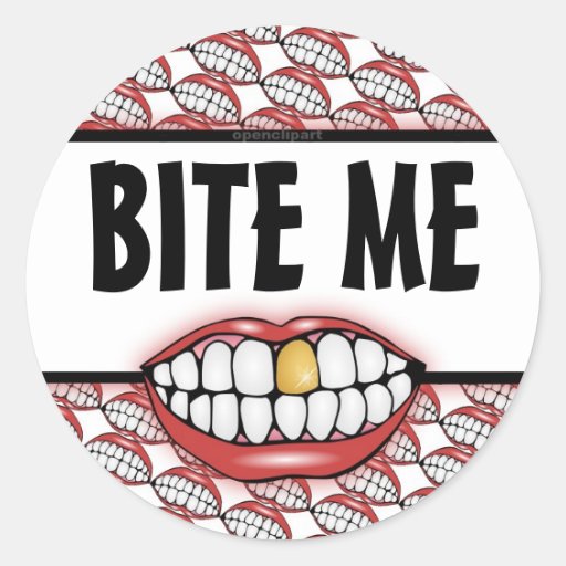 Bite Me Round Stickers