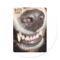 BITE ME! ROUND STICKER