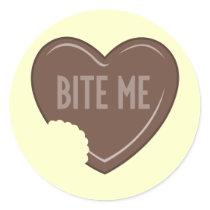 Bite Me Round Sticker