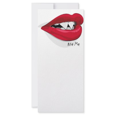 Bite Me Vampira Mouth Custom Rack Cards by HalloweenSpirit