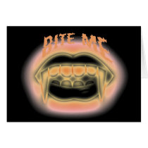 Bite Me Vampire Fangs Card