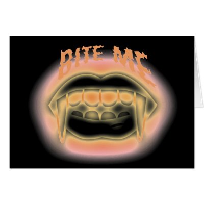 Bite Me Vampire Fangs Card by angela65