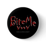 Bite Me Vampire Fangs Graphic Pinback Button