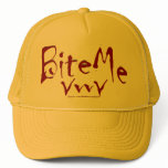 Bite Me Vampire Fangs Graphic Mesh Hat