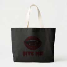 Bite Me Vampire Halloween Canvas Bags