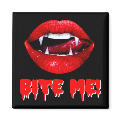 Bite Me Vampire Halloween Fridge Magnets