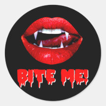 Bite Me Vampire Halloween Stickers