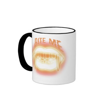 Bite Me Vampire Mug for Halloween by angela65