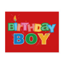 Bithday Boy Letters Postcard