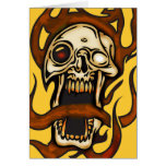 Biting Cyborg Skull Greeting Card