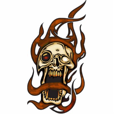 Biting Cyborg Skull Cut Outs by sagart1952