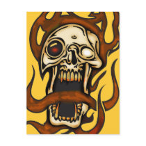 Biting Cyborg Skull Postcard