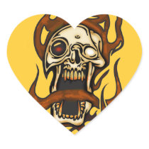 Biting Cyborg Skull Stickers