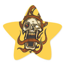 Biting Cyborg Skull Stickers