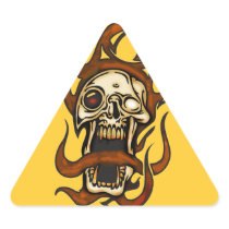 Biting Cyborg Skull Sticker