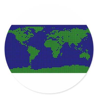 BitMap Large Round Stickers by djskagnetti