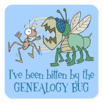 Bitten By The Genealogy Bug Stickers
