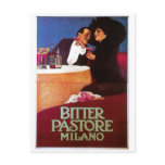 Bitter Pastore Milano Vintage Wine Drink Ad Art Postcards