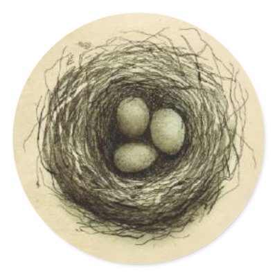 Bitty Bird Nest Round Stickers by UncommonAnnie