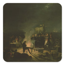Bivouac of Napoleon I on Battlefield Battle Square Stickers