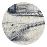 Biwa - shō Ukiyo-e. Sticker