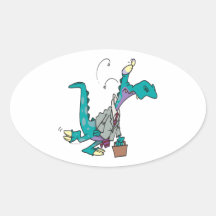 Bizosaur Going to Work Dinosaur Sticker