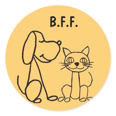 BJ- Cat and Dog BFF Stickers by naturesmiles