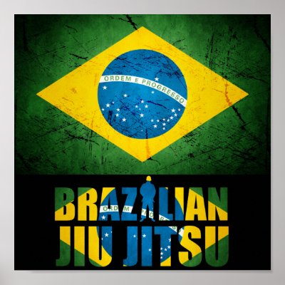 BJJ Brazilian Jiu Jitsu - Brazilian Flag Poster by projectkombat