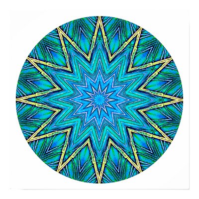 Bkue with Green Crystal  Mandala by light_art