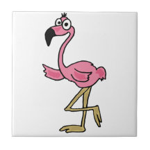 BL- Funny Pink Flamingo Tile